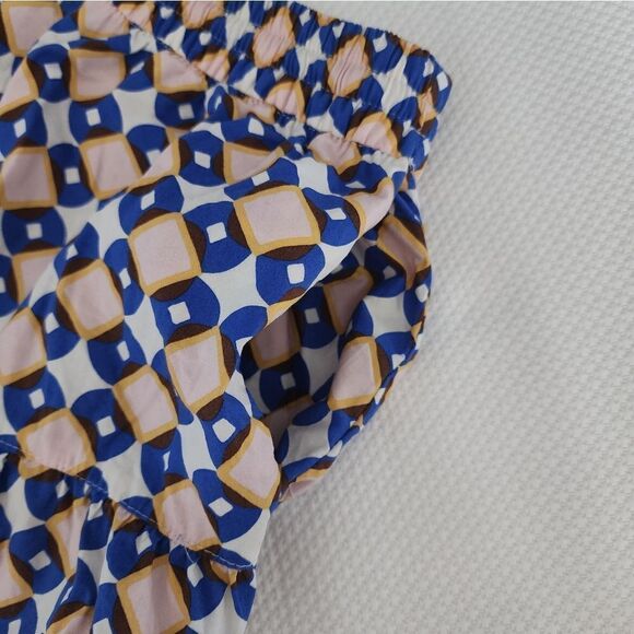 Zara floral maxi skirt cotton tiered geometric print bohemian - Picture 7 of 15